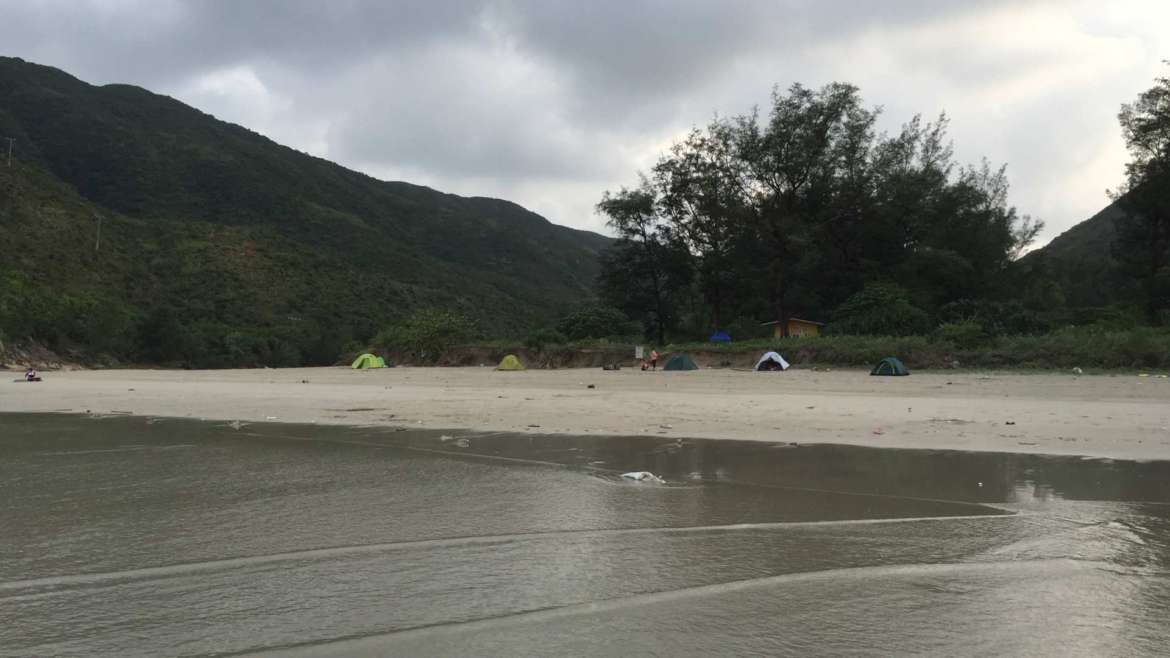 Camping in Sai Wan Beach, Sai Kung Peninsula, Hong Kong