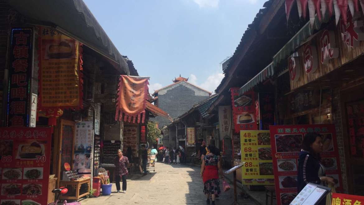 Guilin Karst Hills- On the street of Xingping Old Town