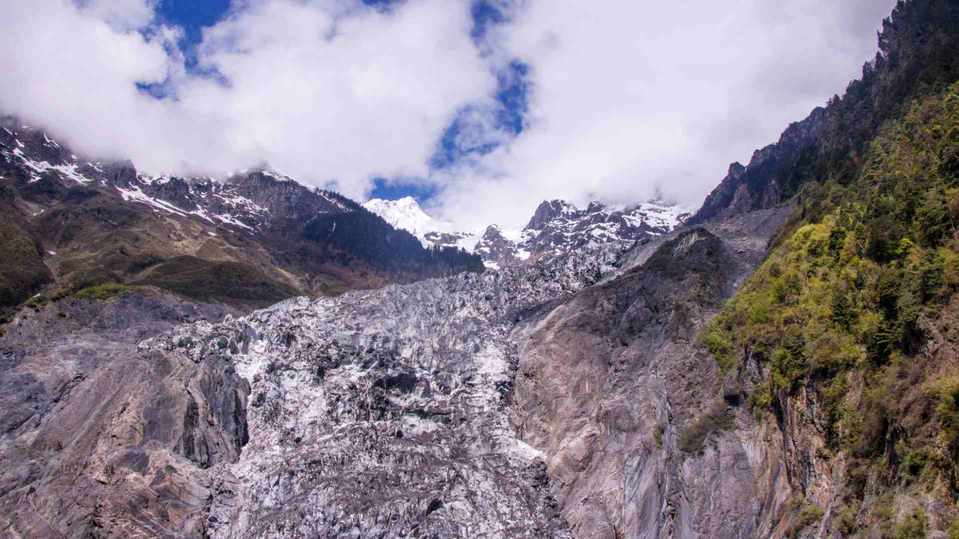 Minyong Glacier, on the slopes of Mount Kawagarbo