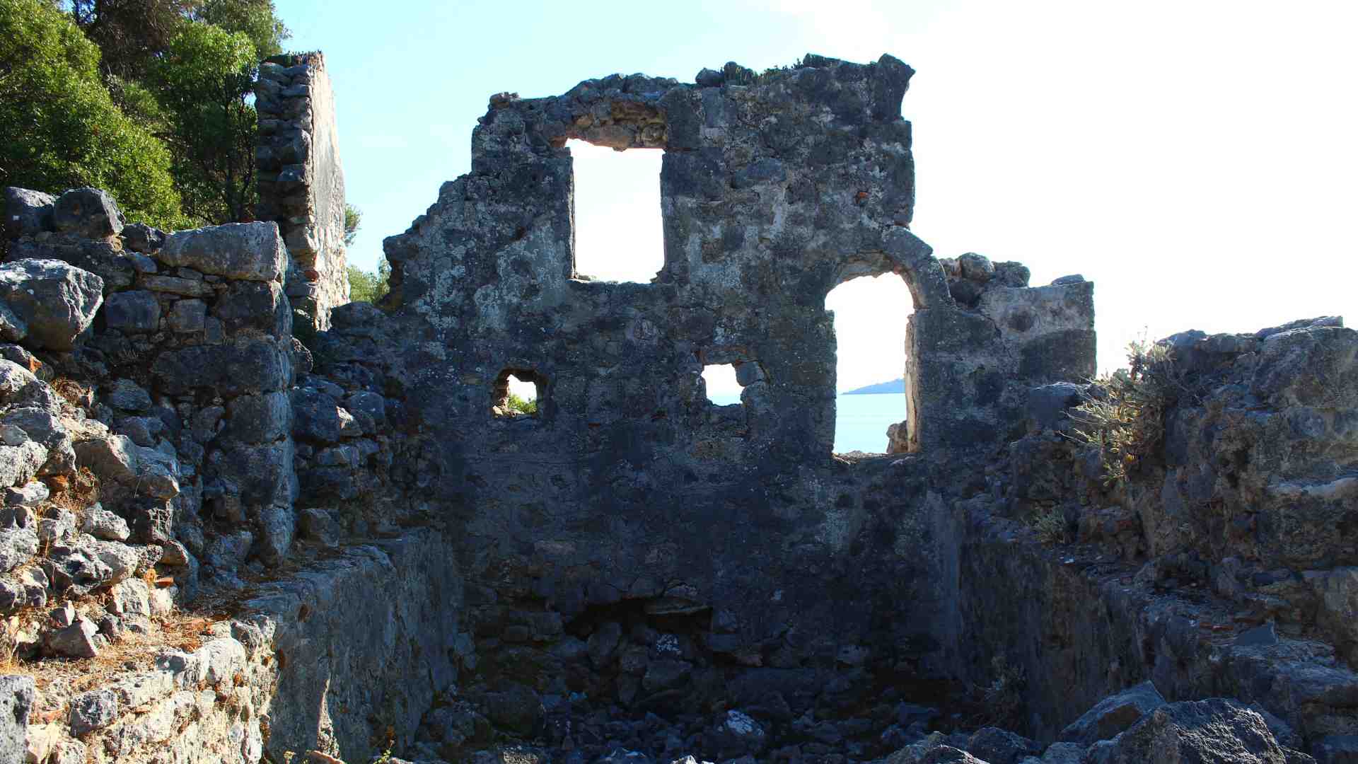 Ruins of an early church on St Nicholas Island