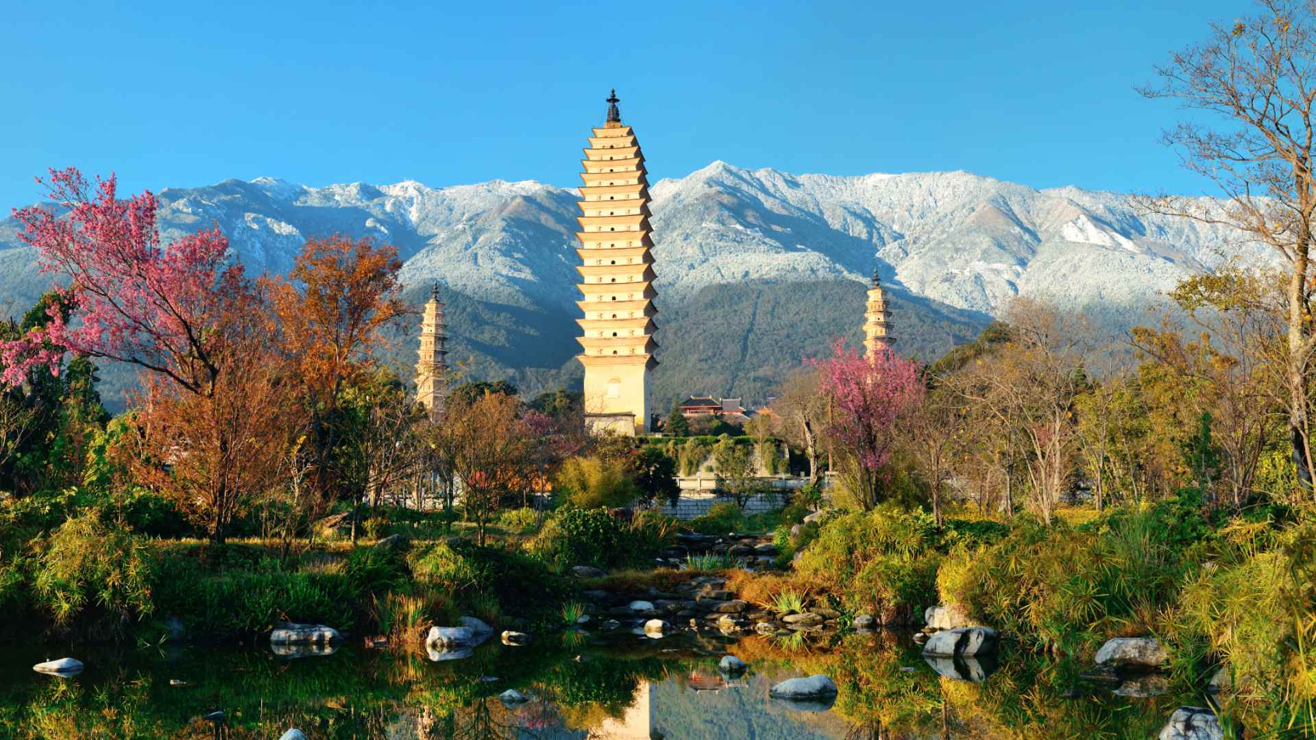 The Three Pagodas in Dali, Yunnan