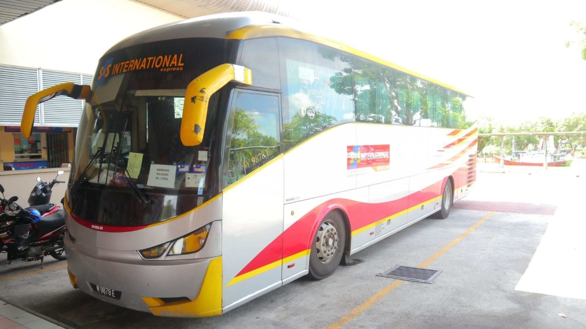 A bus in Mersing Bus Terminal