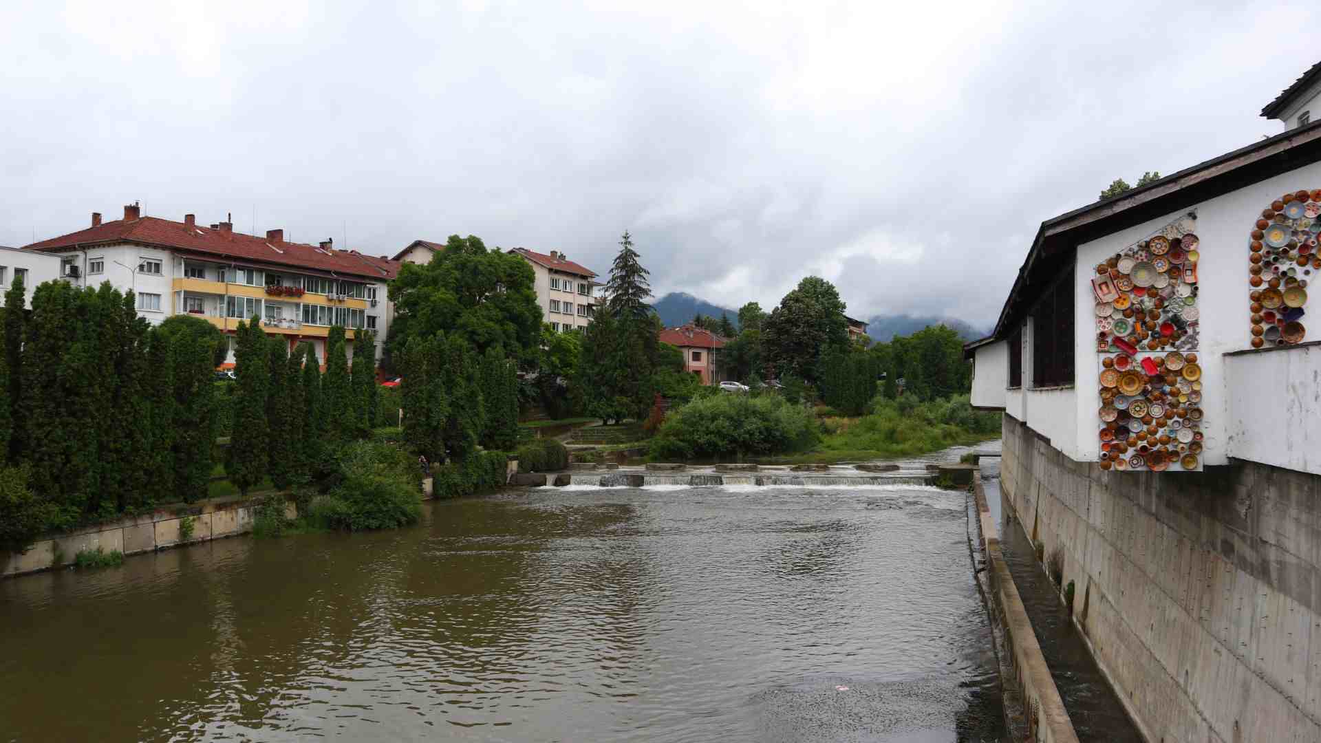 White Osam River in the center of Troyan