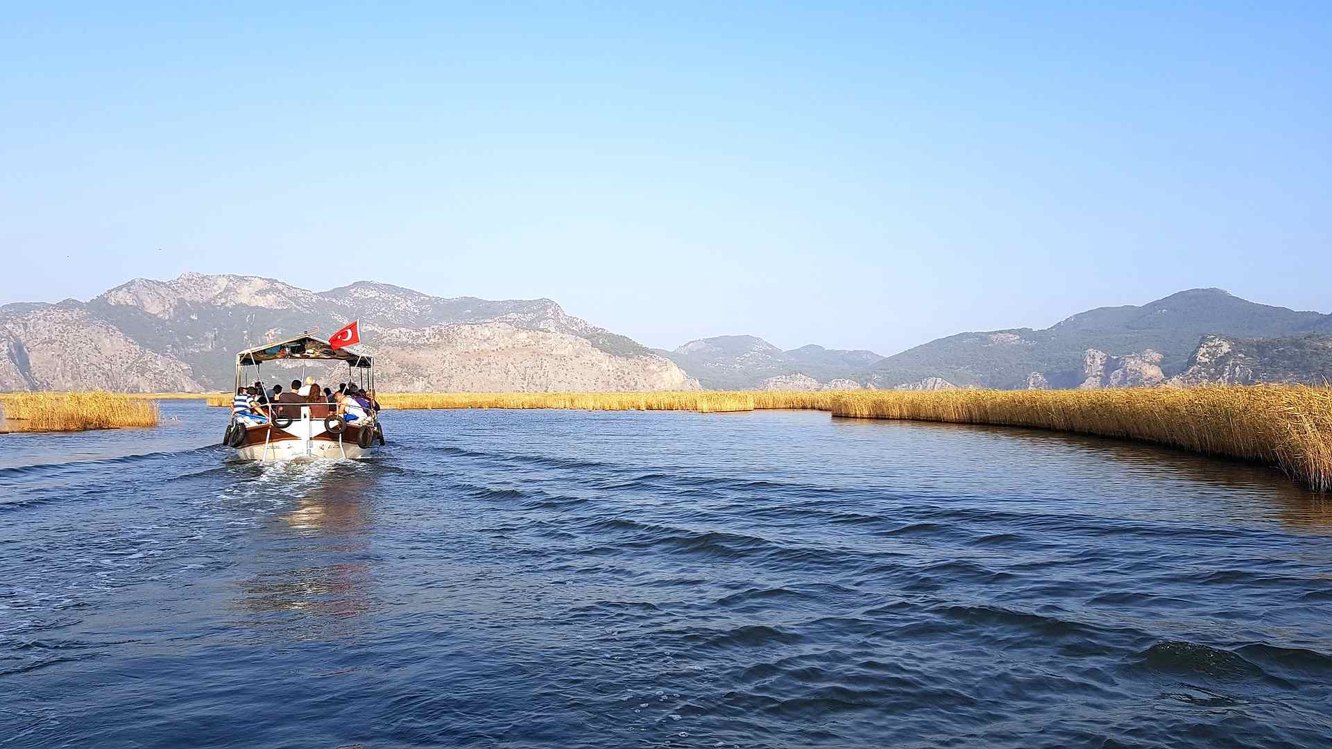 By boat on Dalyan River