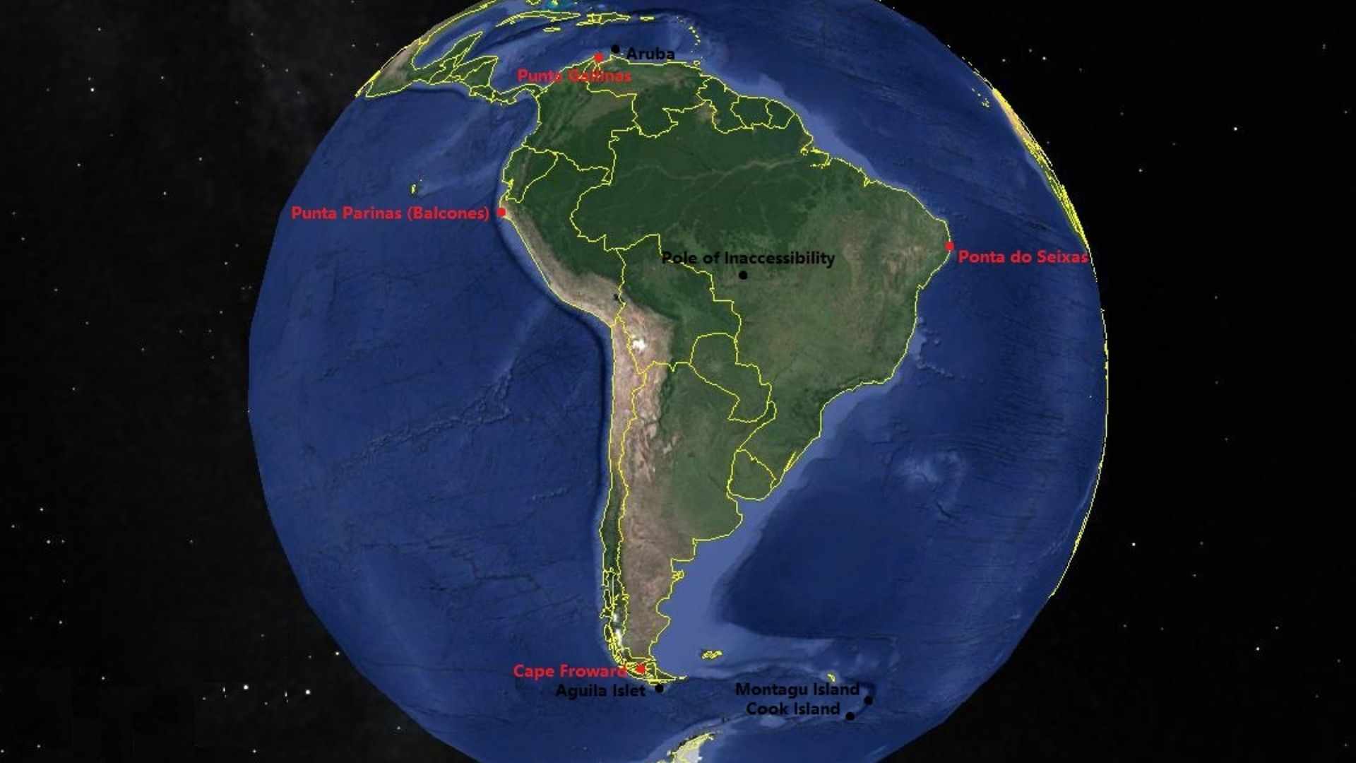 The extreme points of South America