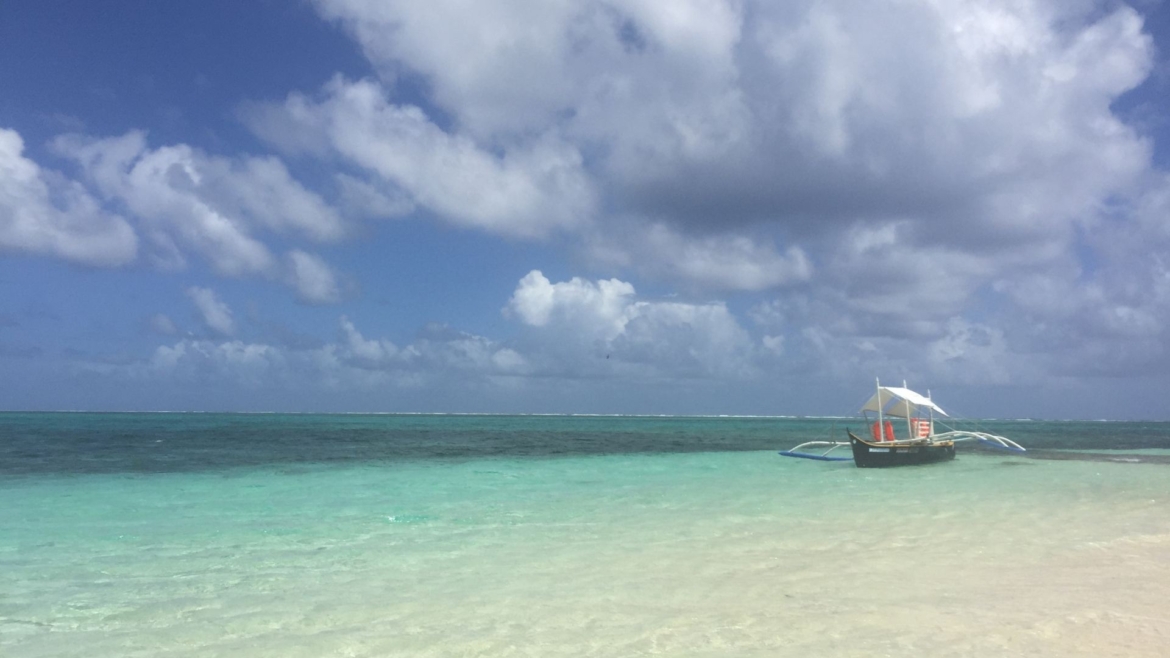 An island hoping boat at Siargao Island