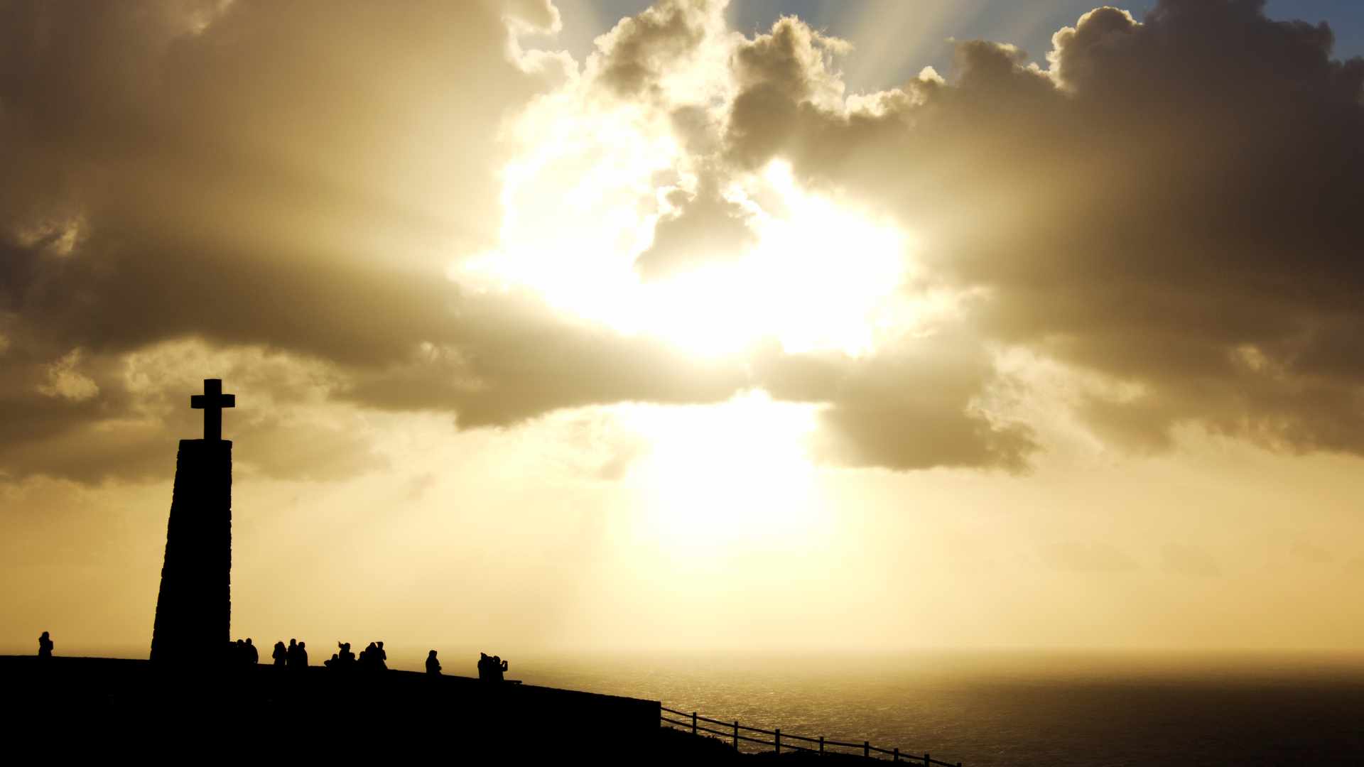 The marker of Cabo da Roca before sunset