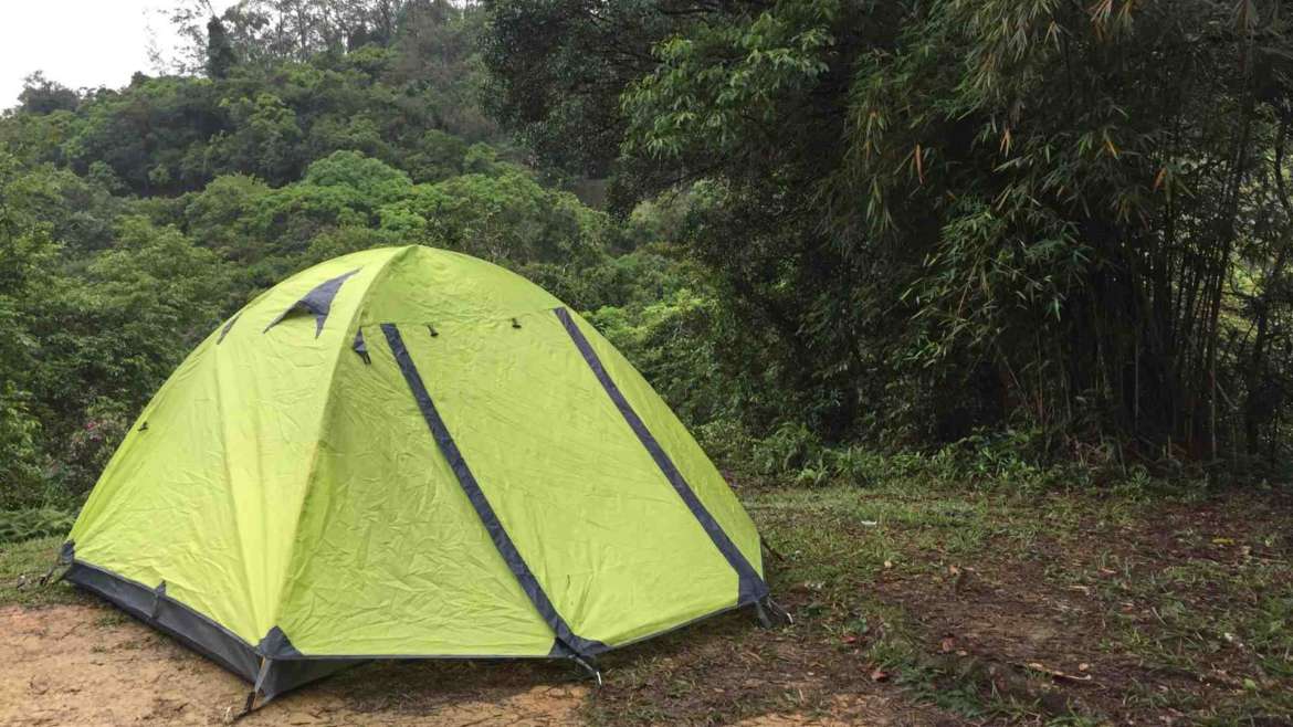 Camping in the forest, in Sai Kung Peninsula, Hong Kong
