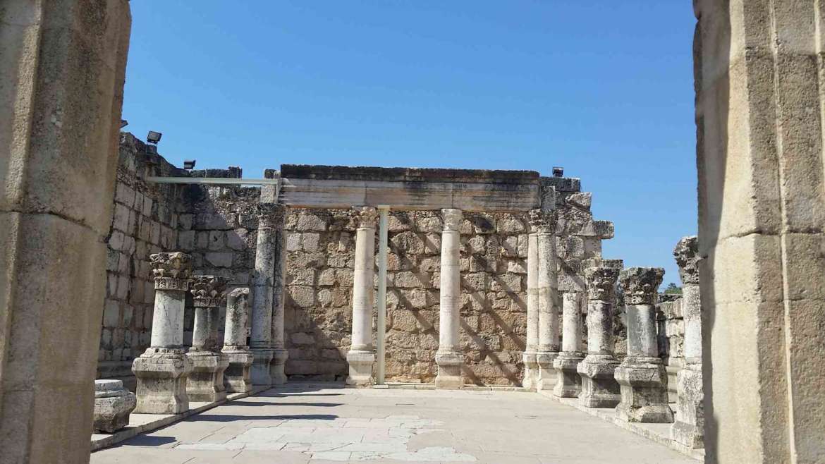 Israel itinerary- the Synagogue of Capernaum, the place where Jesus often has preached the Gospel