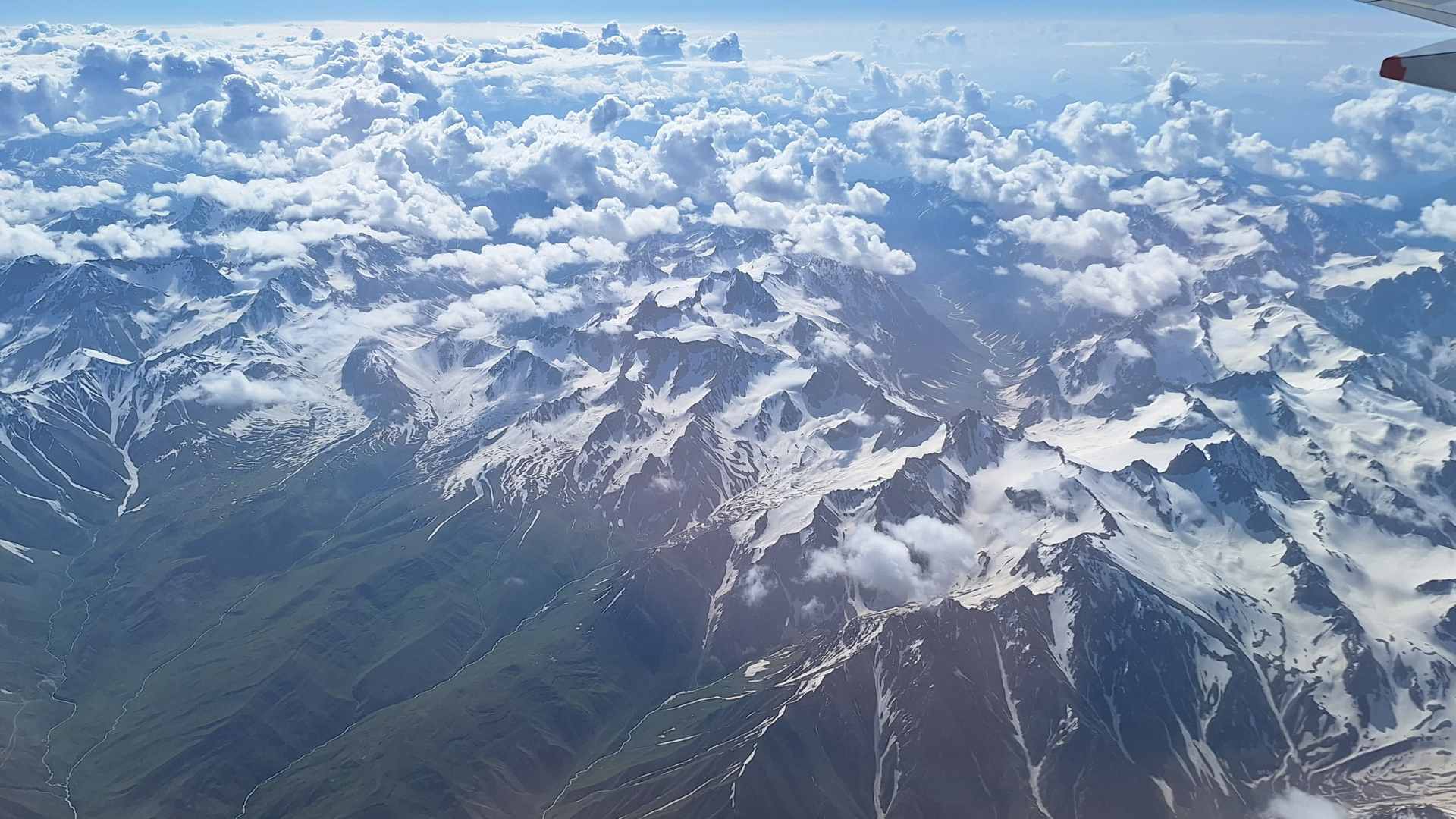 Pamir-Alay Range in the west from above