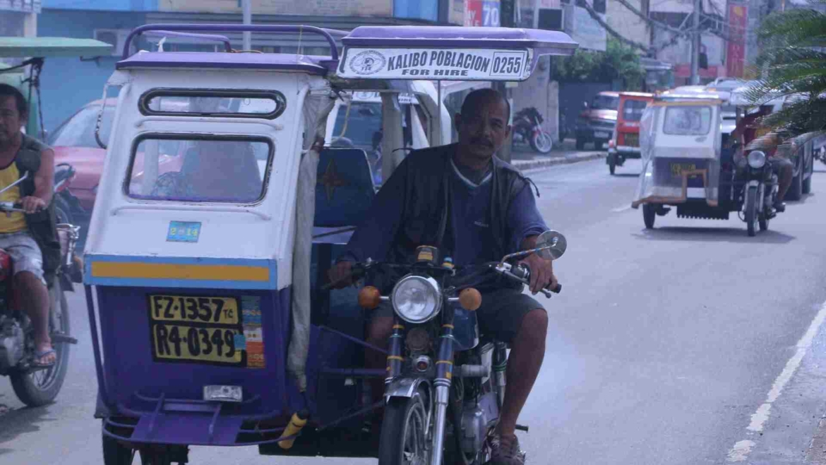 A tricycle on the steet