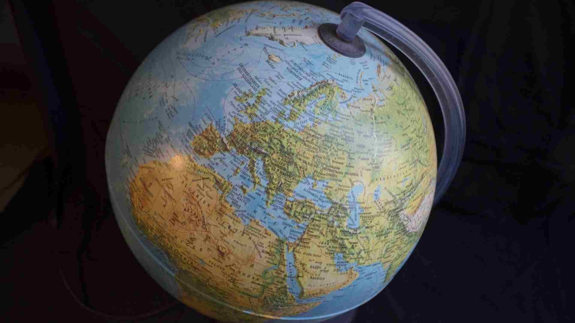 The globe of the Earth