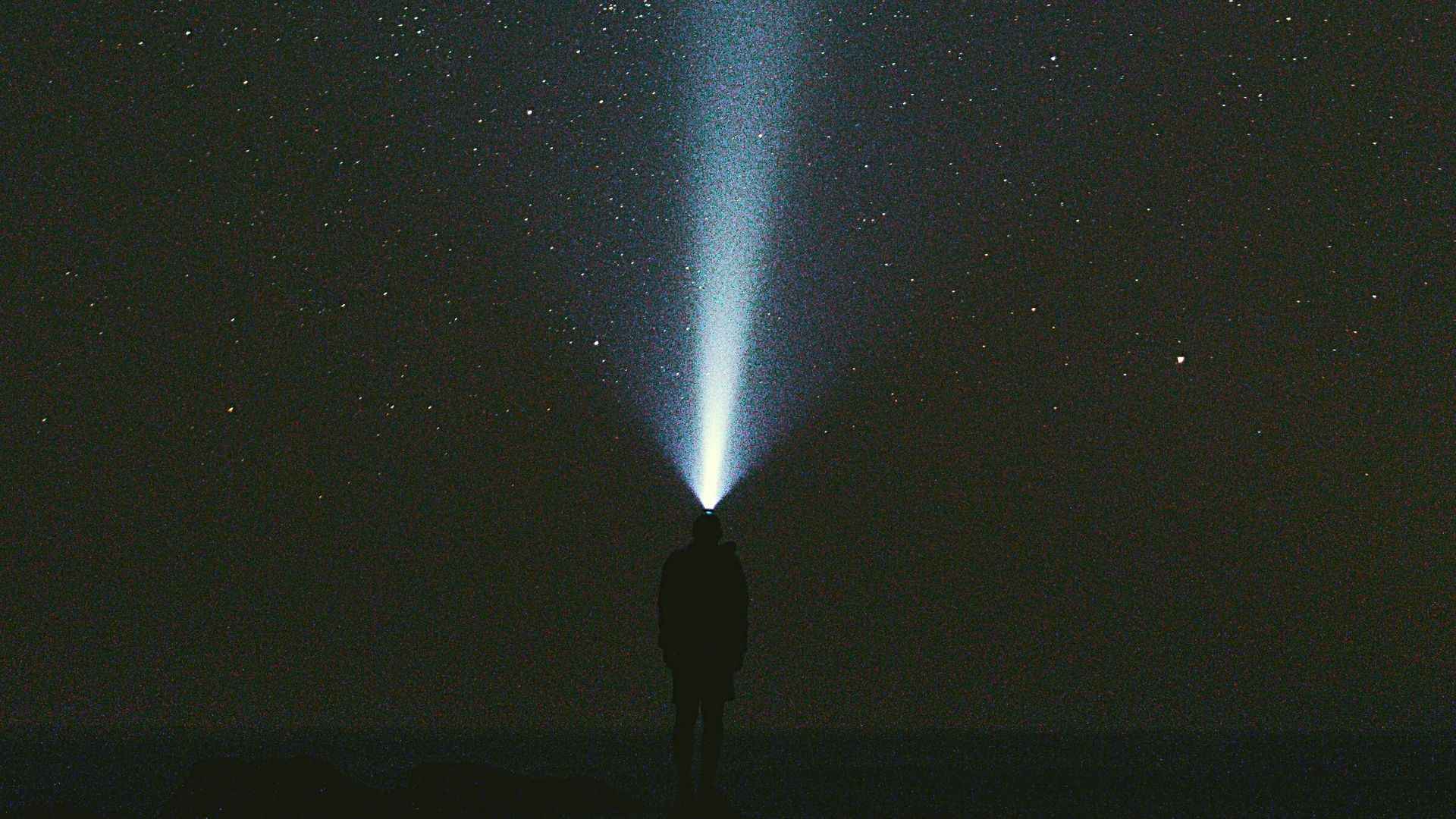 Headlamp in the night sky