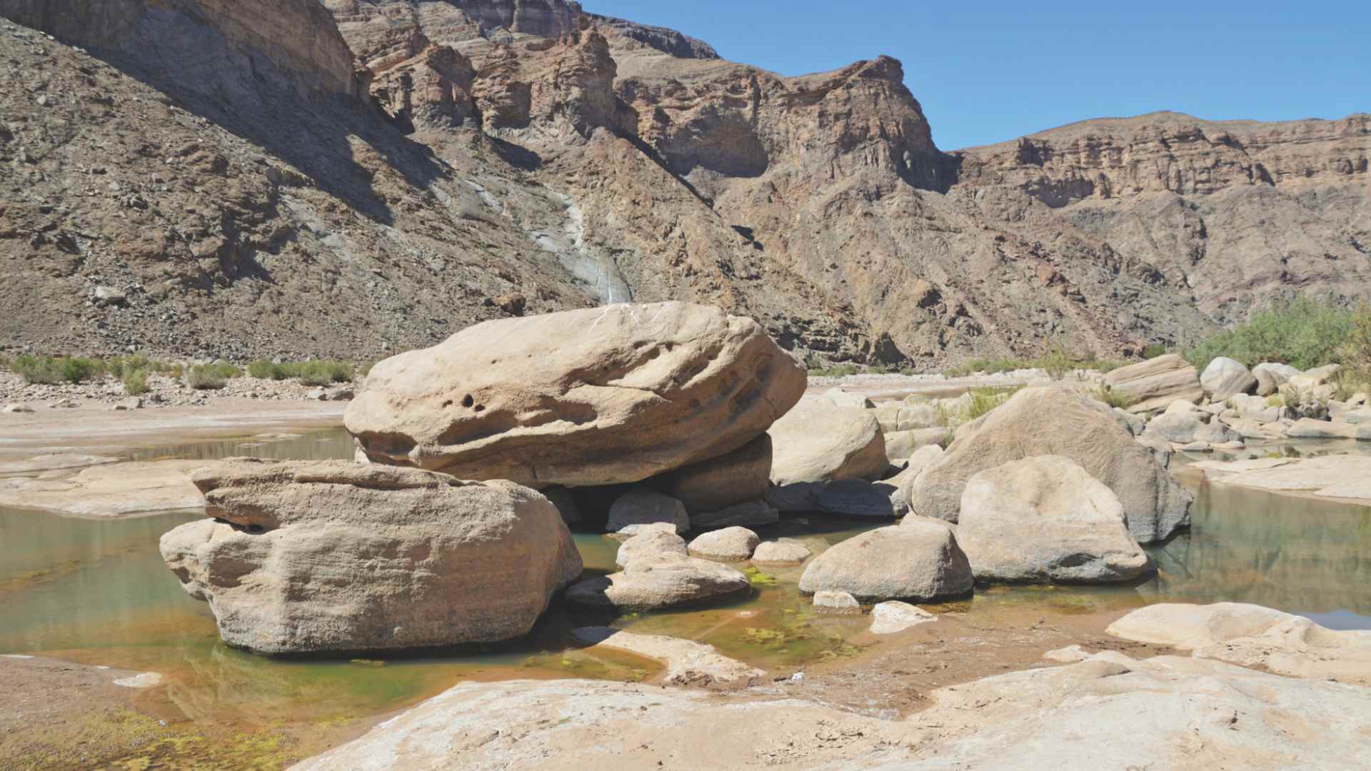 At the bottom of the canyon