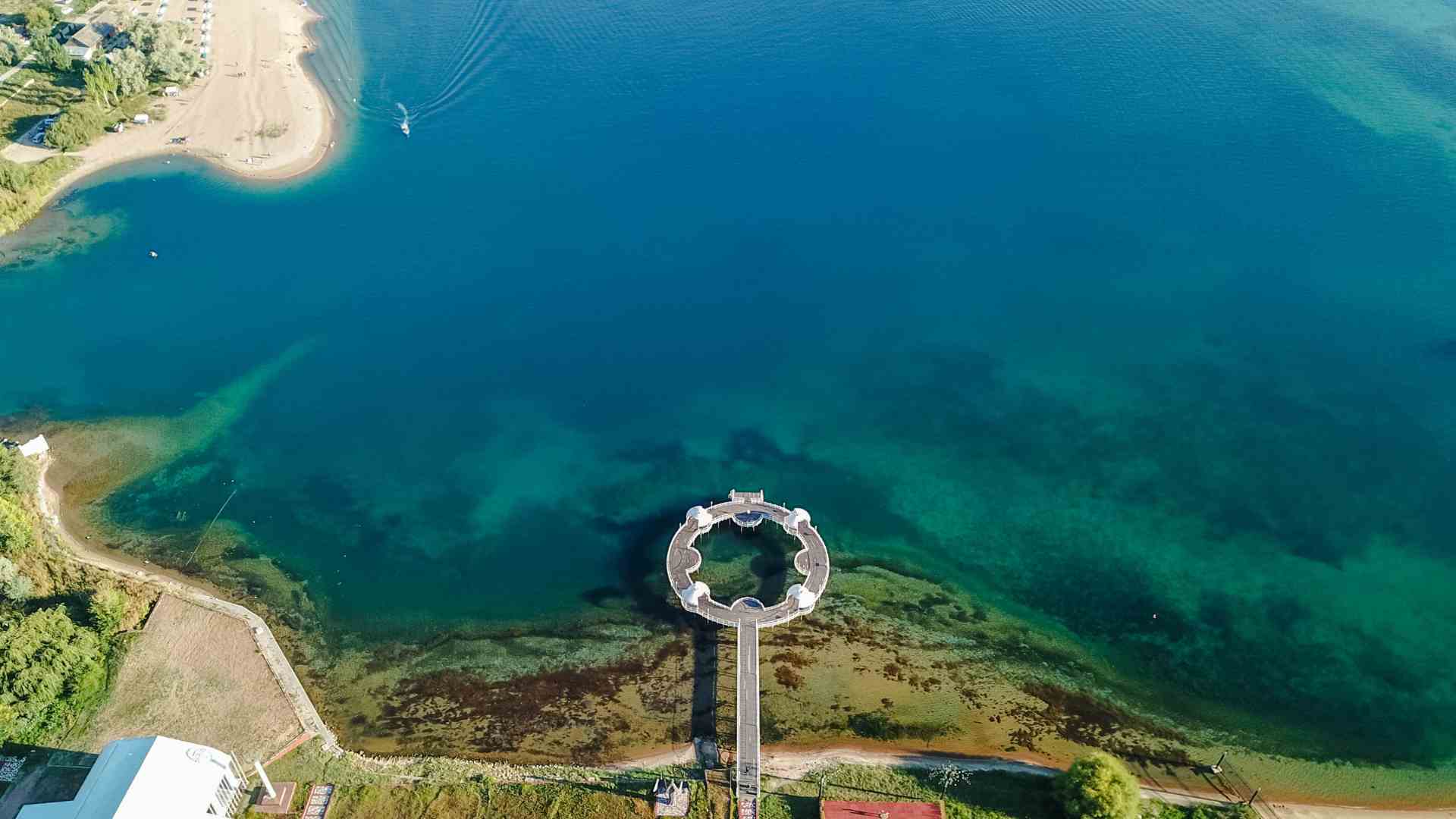 The bottom of Lake Issyk-Kul from above