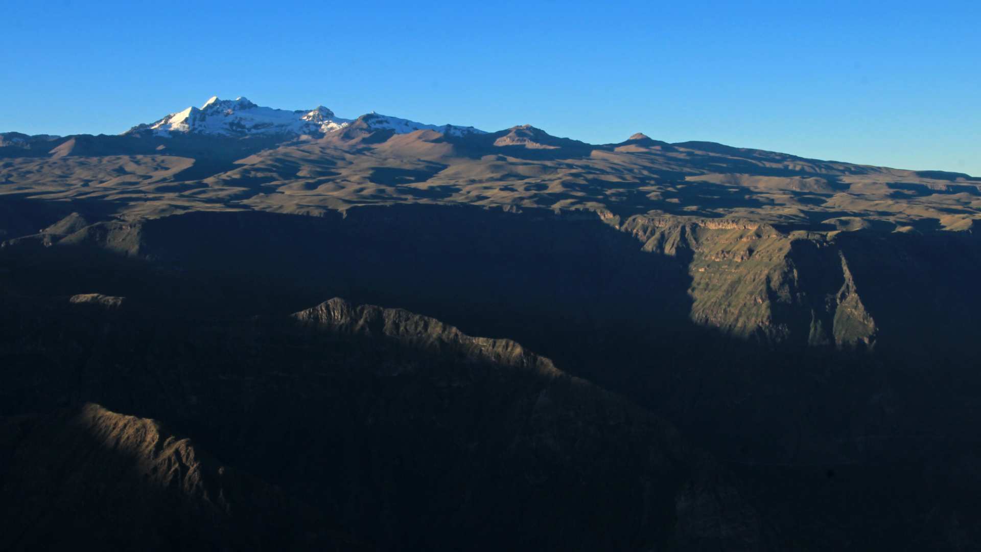 Cotahuasi Canyon- the canyon, the edge, and the slopes of Mount Solimana