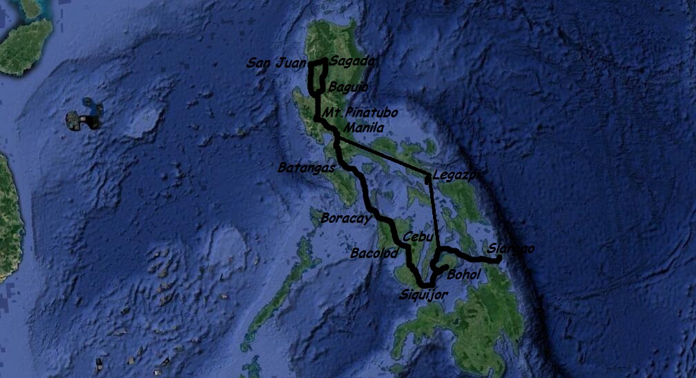 Our 26 days route in the Philippines